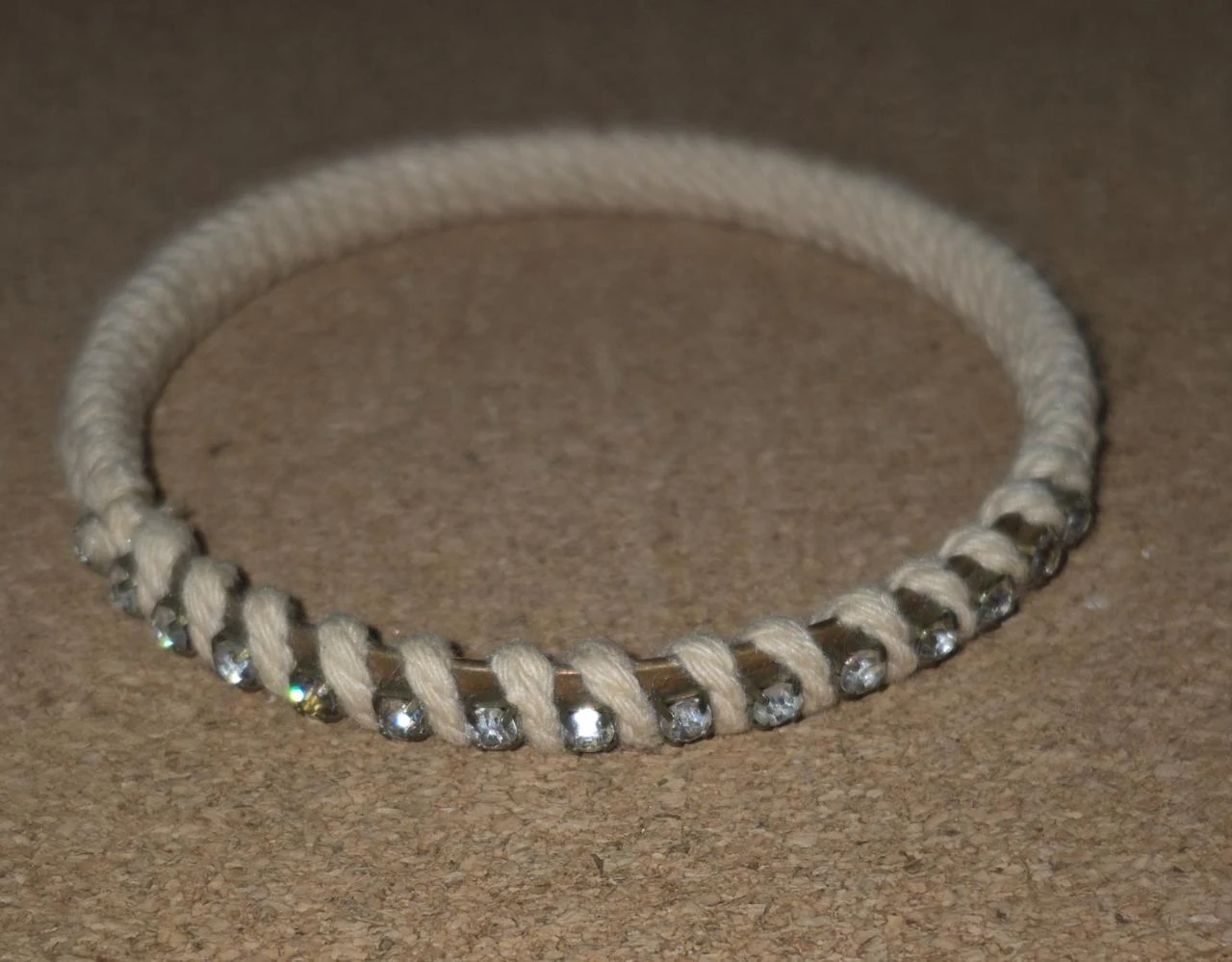 Bracelet femme corde + "brillant"